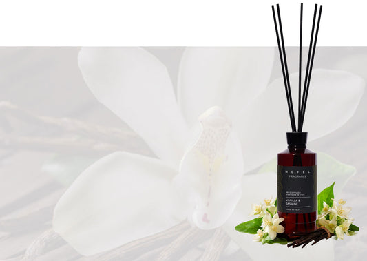 NEFEL FRAGRANZE - PROFUMATORE CON BASTONCINI DI LEGNO - VANIGLIA & GELSOMINO